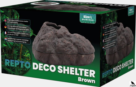 REPTO DECO SHELTER BROWN L 21x 27x 16cm
