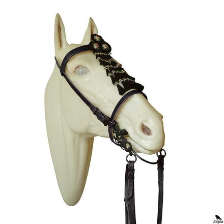 ŠPANIELSKÁ UZDA DEKOR Z KONSKÝCH VLASOV A OTAZAMI Full