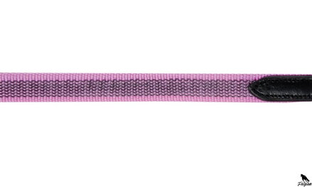 Otěže, protkané gumou -růžové-