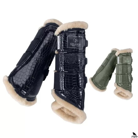 Eskadron Croco Fauxfur Platinum Tendon Boots L