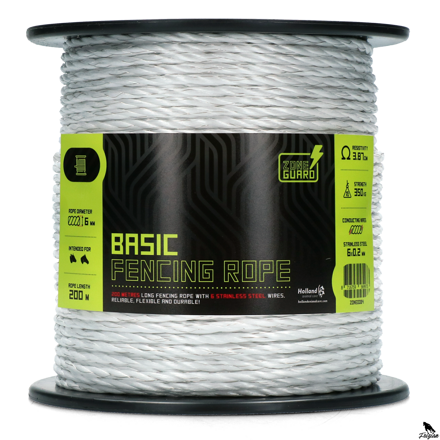 ZoneGuard 6 mm Basic oplotenie lano biele 200 m