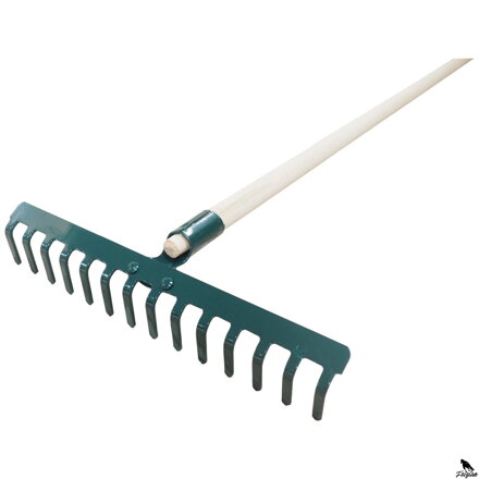 hrable s drevenou násadou, 12 zubov