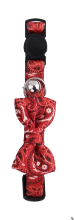 Obojek pro kočku s červenou mašličkou