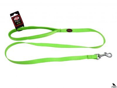 Nylonové vodítko s rukojetí - 1,5cm (120cm), světle zelená.