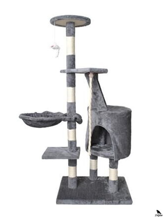 Cat Bed House 5 úrovní šedá 118cm EX