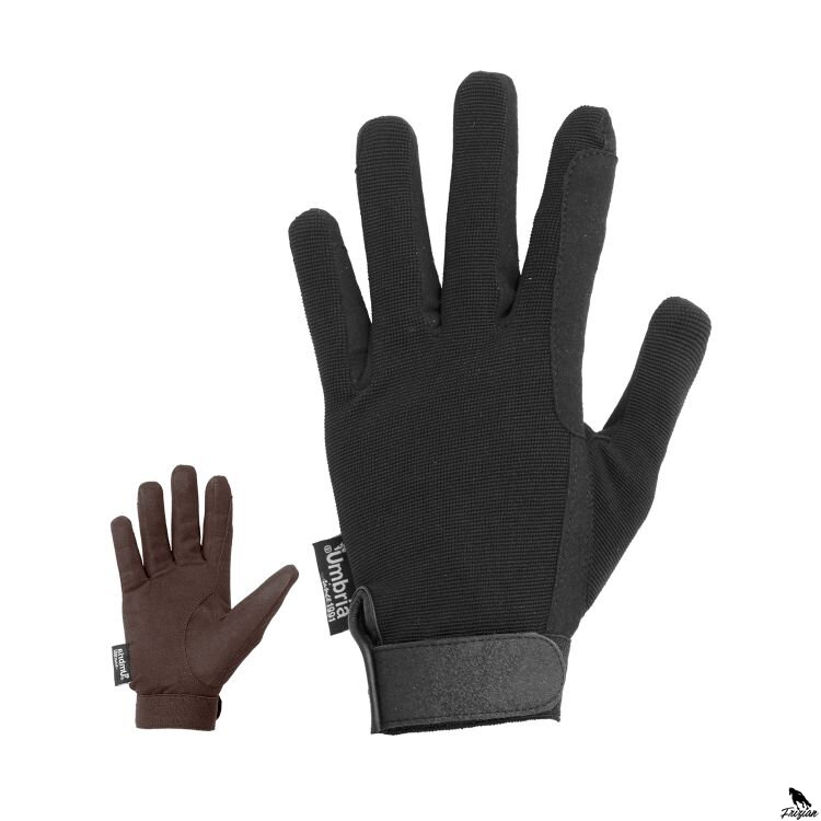 JÍZDECKÉ RUKAVICE AMARA+POLYESTER Hnědé