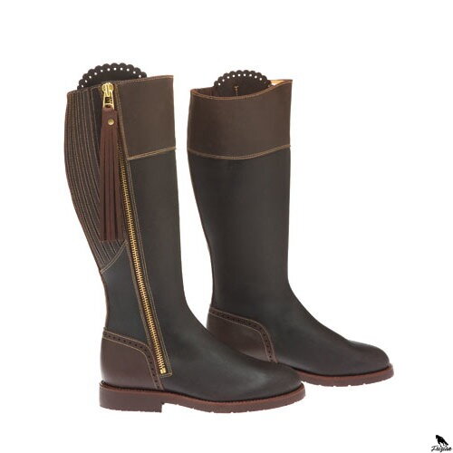 HH KOŽENÉ myslivecké kozačky VYSOKÉ ŠTÍPANÉ KOŽENÉ S ELASTIKOU (PAR)