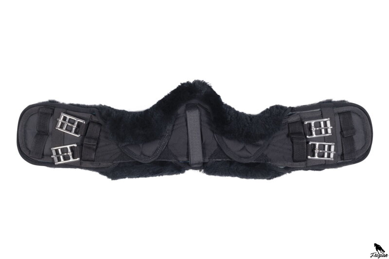 Krátký podbřišník z jehněčí vlny černý