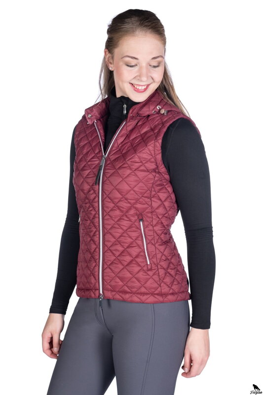 Quilted vest -Stella- bordová