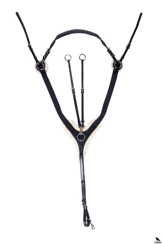 Náprsník -Cambridge- s umělou kožešinou černý