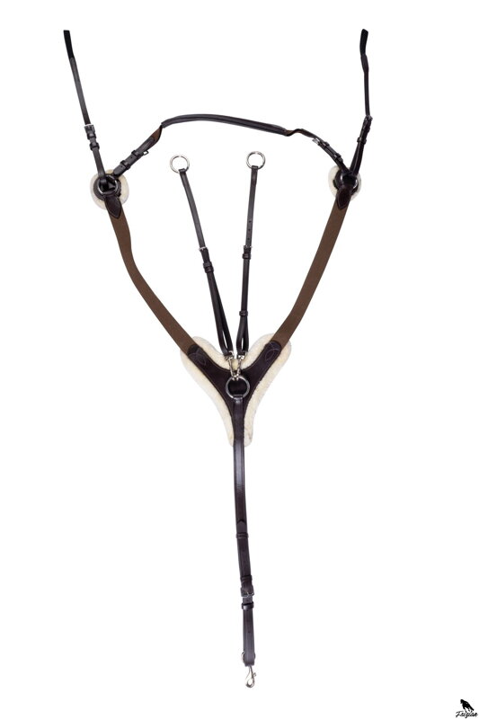 Náprsník -Cambridge- s umělou kožešinou hnědý