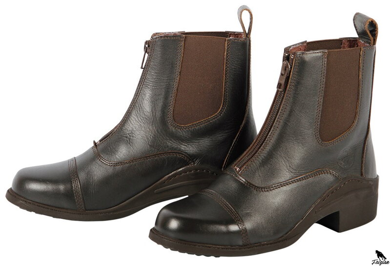 Kožené jezdecké boty Zipper hnedé