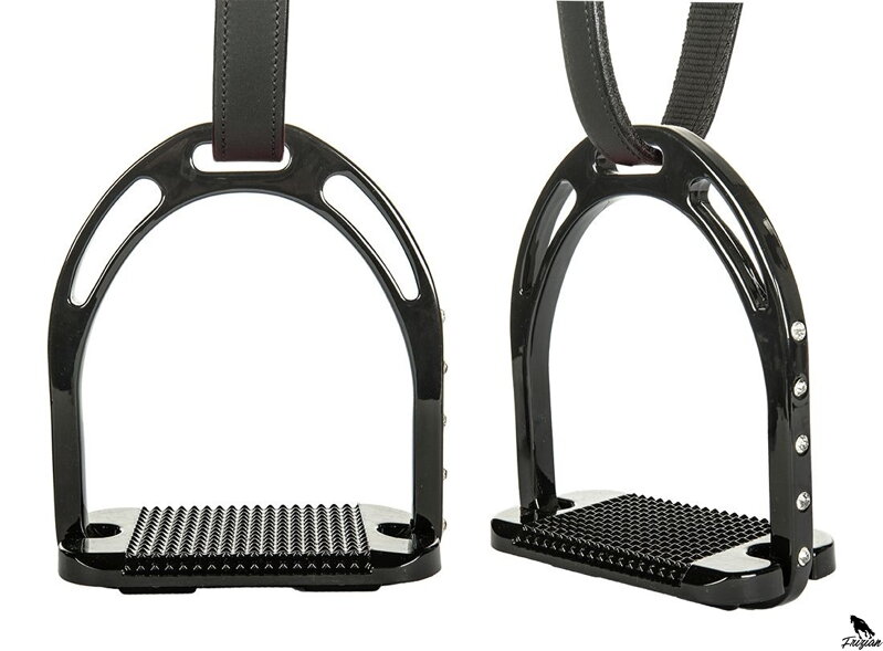 Třmeny - třpytky - černé 12,5cm