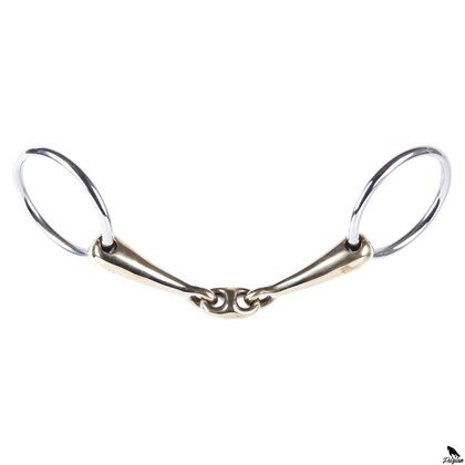 Dvoukloubové udidlo Gold Brass16mm