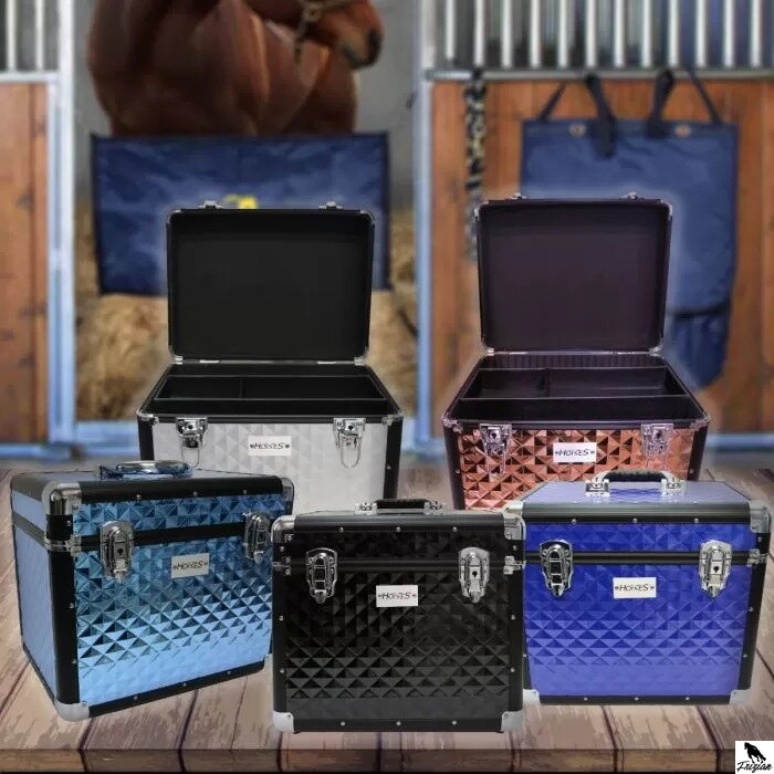 Horses Shiny Aluminum Grooming Box