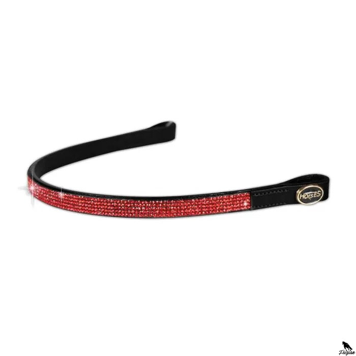 Horses Red Strass Browband černa