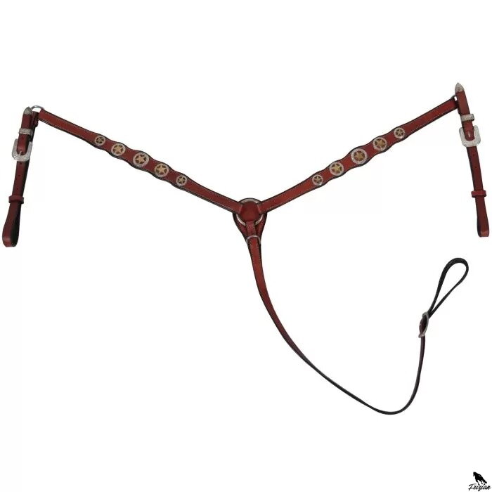 Star Concho Breast Collar kaštan