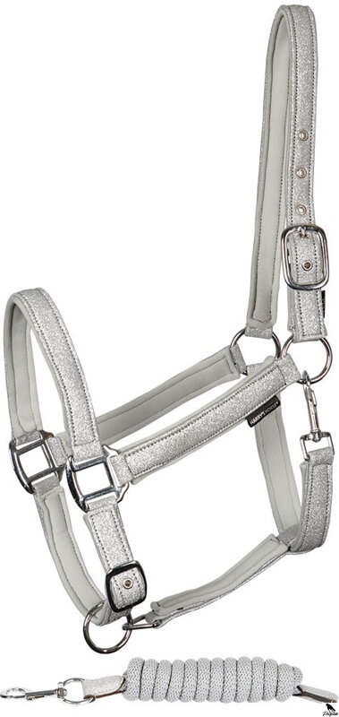 Halter set Glitter šedy