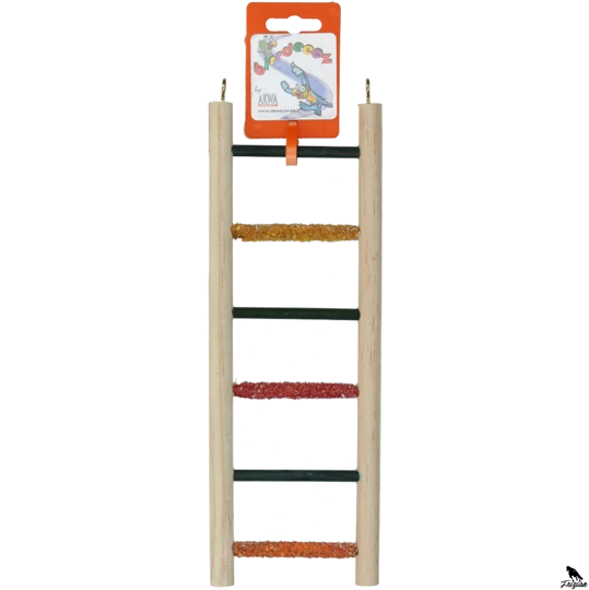 Dřevěný žebřík pro malé ptáčky 6 stupňů 25cm