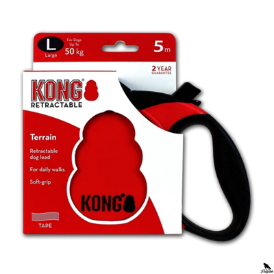 KONG navíjecí vodítko terénní červené L (5 m/50 kg)