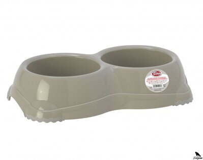 Protiskluzová miska 2x 330 ml, šedá