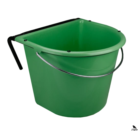 Krmný žlab 15 l s háčkem a rukojetí zelený