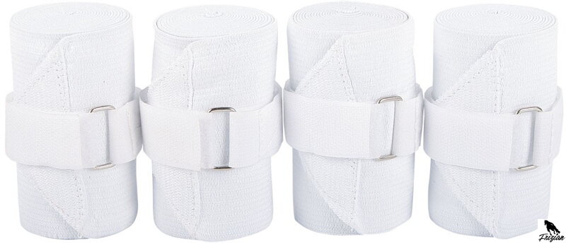 Elastické bandáže, 4 kusy bílé