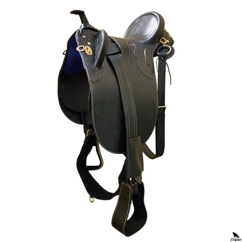 STOCK SADDLE WITH HORN černe